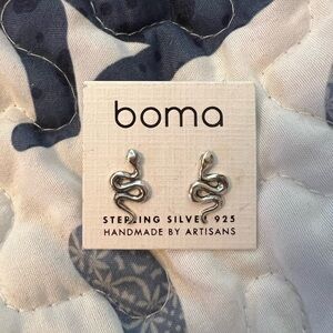 Boma Sterling Silver Snake Stud Earrings